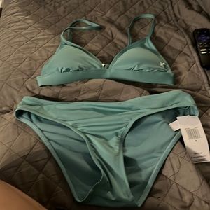 NWT Hurley bikini blue green small top med bottom